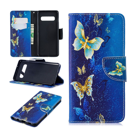 Samsung Galaxy S10 kuosillinen nahkainen flip Suojakotelo - Perhonen