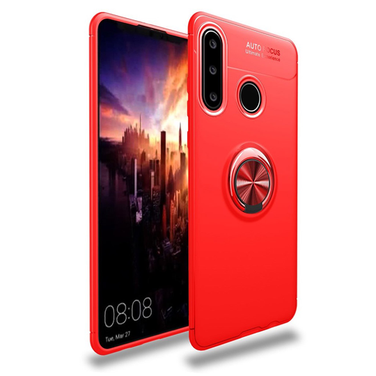 Huawei P30 Lite takatuki suojakotelo rengaspidikkeellä - Punainen