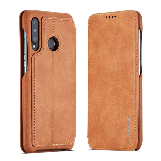 LC.IMEEKE Huawei P30 Lite retro nahkainen suojakotelo - Ruskea