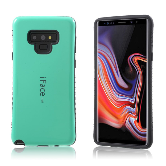 Samsung Galaxy Note9 IFACE MALL Hybriidi Muovinen Takasuoja Kuori - Cyaani