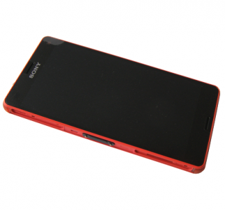 Xperia Z3 Compact Etupaneeli (Kosketuspaneeli + LCD) Oranssi (Alkuperäinen)