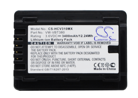 Panasonic VW-VBT380 akku 3400 mAh