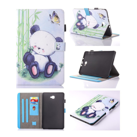 Samsung Galaxy Tab A 10.1 (2016) Nahkakotelo - Söpö Panda