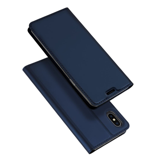 iPhone 9 Plus DUX DUCIS Nahka Sarjan Lompakko Suojakotelo Synteetti Nahasta Kortti Paikalla - Sininen