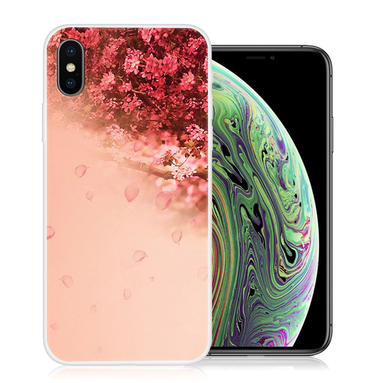 iPhone XS kuviollinen silikooni muovinen joustava suojakuori - Kukka Terälehdet