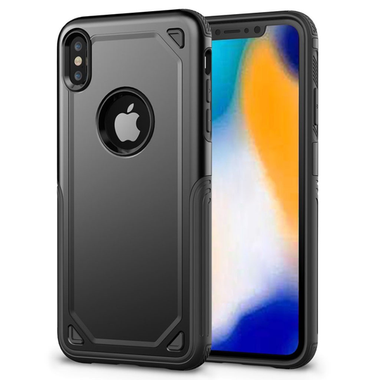 iPhone 9 Plus Hybriidi Muovinen Takasuoja Kuori Matta Karu Pintainen - Musta