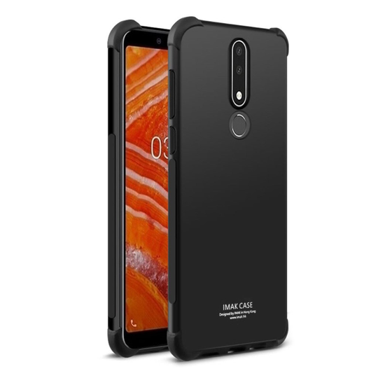 IMAK Nokia 3.1 Plus anti-drop suojakotelo mukana näytönsuojakalvo - Metal Musta