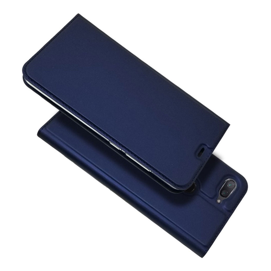 Xiaomi Mi 8 Lite auto-absorb nahkainen suojakotelo - Tummansininen
