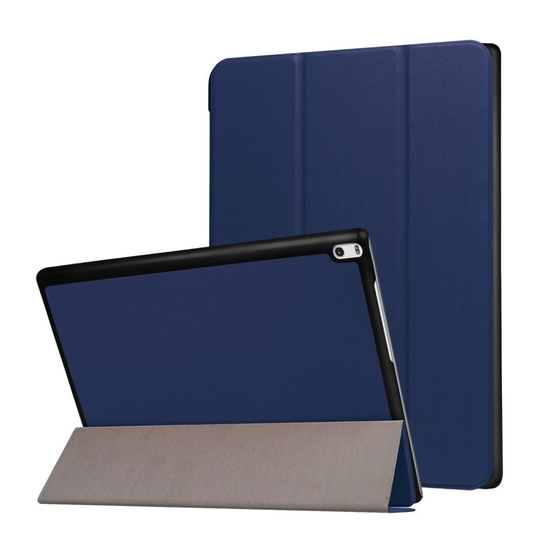 Lenovo Tab 4 Plus 10 tyylikäs nahkakotelo - Tummansininen