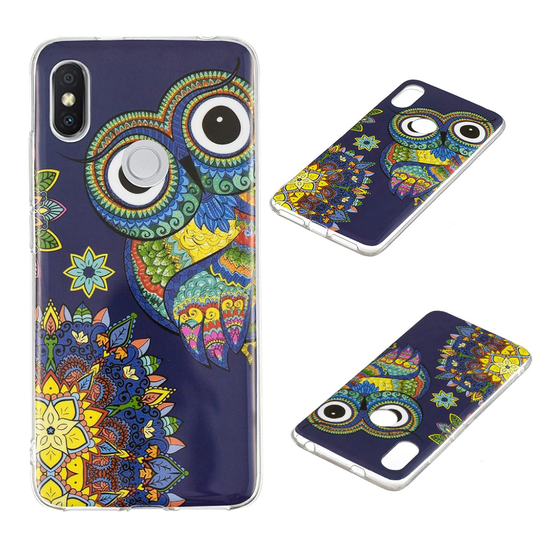 Xiaomi Redmi S2 IMD Kuvallinen Valoisa Joustava Muovinen Takasuoja Kuori - Värikäs Pöllö