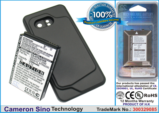 HTC Incredible Incredible PB31200 Droid Incredible Extended With Black Cover Color Back Cover yhteensopiva akku - 2200 mAh