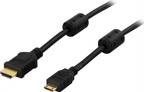 HDMI-kaapeli, HDMI High Speed With Ethernet, 19-pin Uros - Mini HDMI 19-pin Uros, 4K, Ultra HD, Ethe