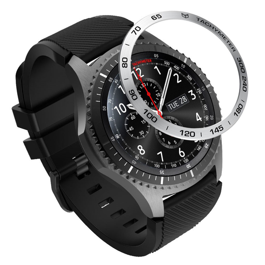 Samsung Gear S3 Frontier stylish unique metal watch frame - Silver / Black