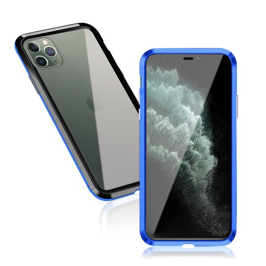Luphie Sword iPhone 11 Pro Max Alu-Bumper + Glass - Black + Blue