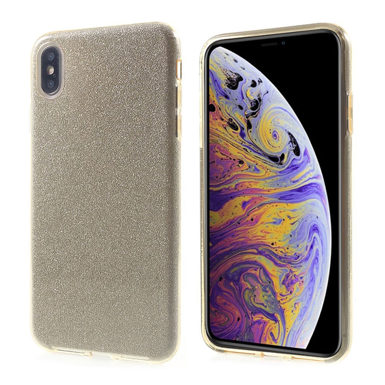 iPhone Xs Max silikooni muovinen vedenkestävä kimalteleva hybriidi suojakuori - Kulta