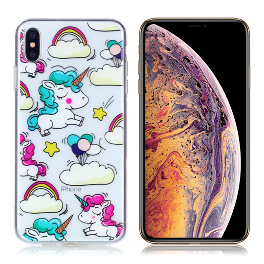 iPhone 9 Plus Kuviollinen Pehmeä ja Joustava Muovinen Takasuoja Kuori - Yksisarviset