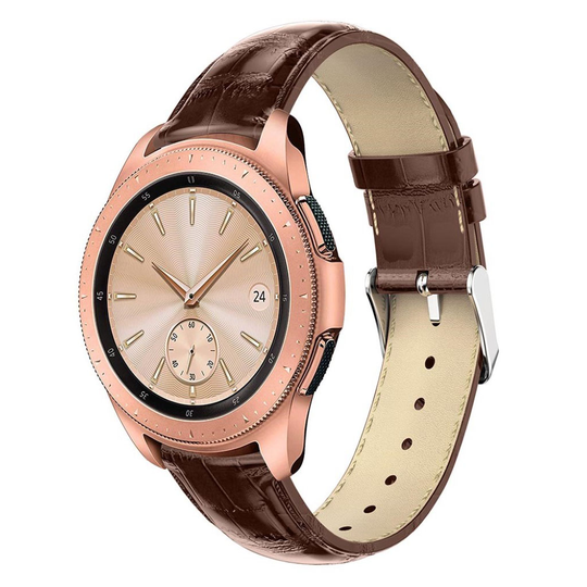 Samsung Galaxy Watch (42mm) Krokotiili iho rakenteinen aito nahkainen kellon vaihto ranneke - Ruskea