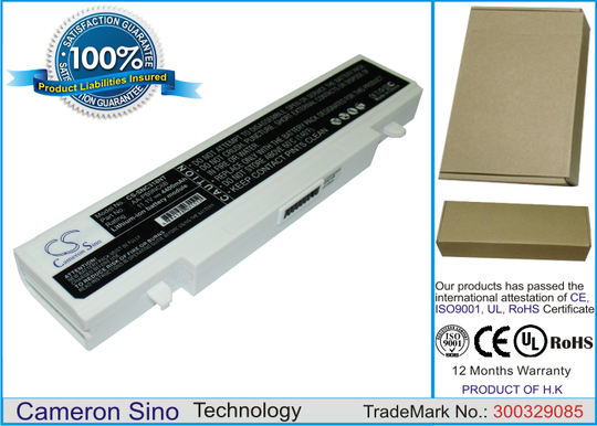 Samsung Q318 R510 R468 R710 R522 akku 4400 mAh Valkoinen