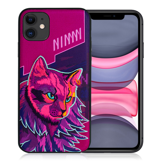 Nimmy Remix iPhone 11 Embroidered Cover - Magenta