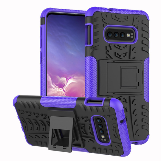 Samsung Galaxy S10e hieno rengaskuvioitu hybridi suojakotelo - Violetti
