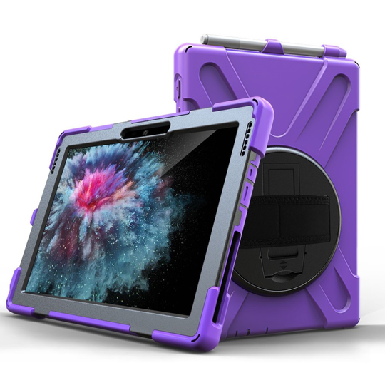 Microsoft Surface Go 10 X-Shape swivel combo suojakotelo - Violetti