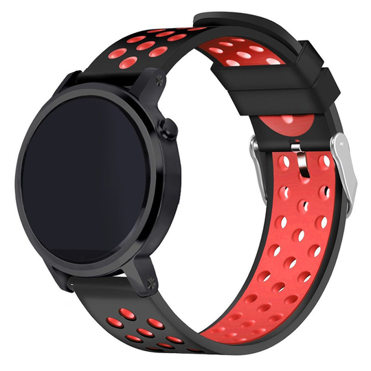 Samsung Gear S3 Kaksi Sävyinen Silikooni Muovinen Pehmeä Kellon Vaihto Ranneke - Musta/ Punainen