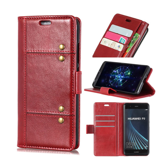 Crazy Horse Sony Xperia 10 Plus leather case - Red
