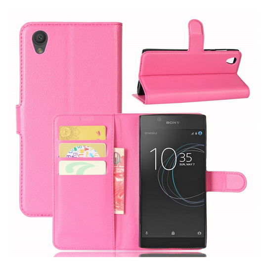 Sony Xperia L1 litsitekstuurinen nahkakotelo - Rose