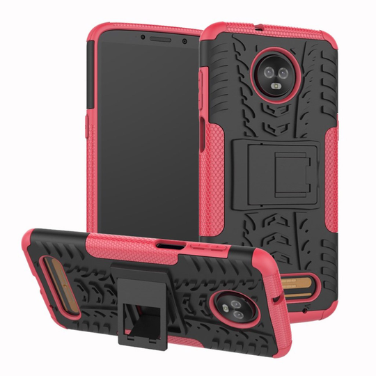 Motorola Moto Z3 Play Muovi TPU Hybriidi Rengas Takaosan Suojakuori - Ruusu