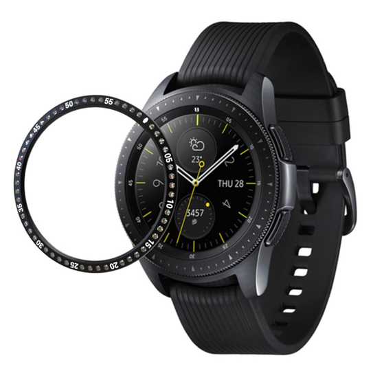 Samsung Galaxy Watch (46mm) crystal décor aluminum alloy bezel - Black