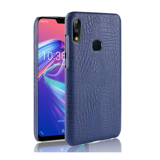 Asus ZenFone Max Pro (M2) krokotiili pintainen nahkainen suojakotelo - Sininen