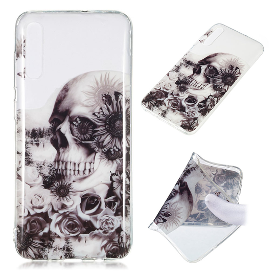 Samsung Galaxy A70 pattern case - Skull and Flower