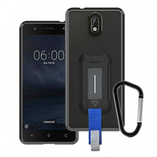 Armor-X BX3 Iskunkestävä suojakotelo Nokia 3.1 läpinäkyvä / musta