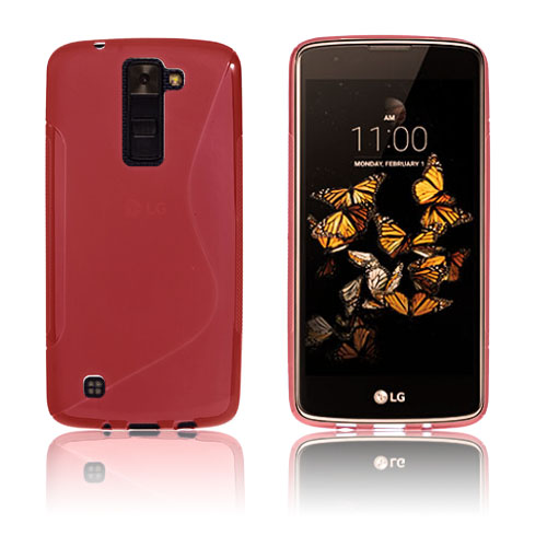 Lagerlöf Huurteinen TPU Suojaava Kuori LG K8 Puhelimelle - Punainen