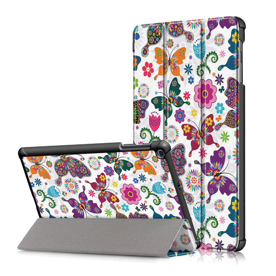 Samsung Galaxy Tab A 10.1 (2019) tri-fold pattern leather case - Butterfly