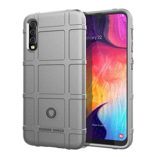 Samsung Galaxy A50 rugged square grid case - Grey