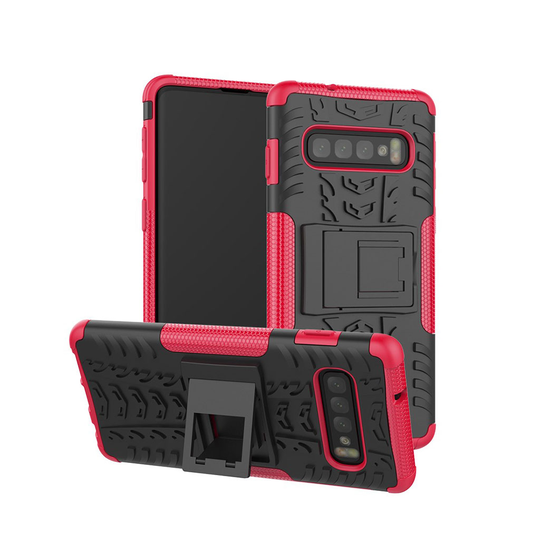 Samsung Galaxy S10 Plus rengas kuosinen takatuki hybrid suojakotelo - Rose