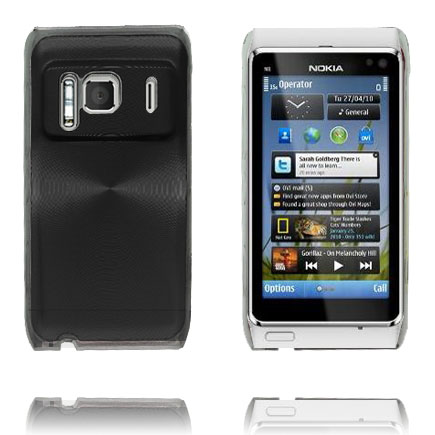 Aluminium Shield Läpikuultava Reunus (Musta) Nokia N8 Suojakuori