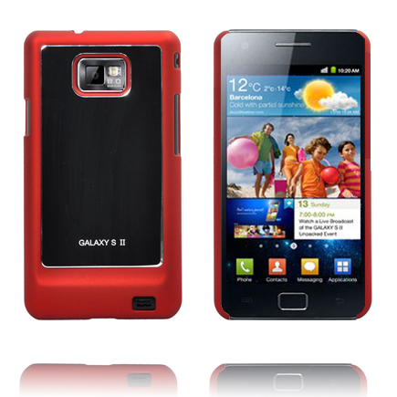Galaxy S2 Alumiininen (Punainen Reunus) Samsung Galaxy S2 Suojakuori
