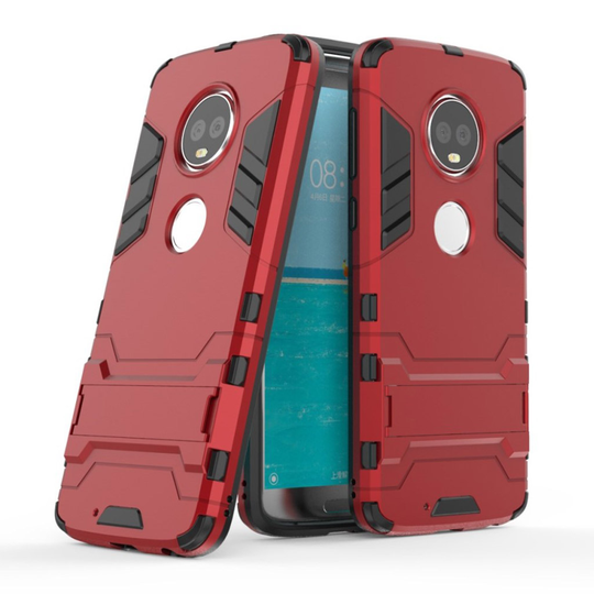 Motorola Moto G6 Muovi + TPU Hybriidi puhelinkuori missä Kickstand - Dark Blue