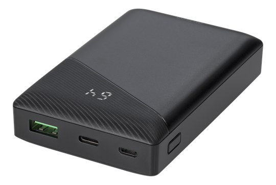 Varavirtalähde, 10 000 MAh, 3 A, 18 W, 37 Wh, 1 X USB-A, 1 X USB-C PD, Pikalataus, Valkoinen