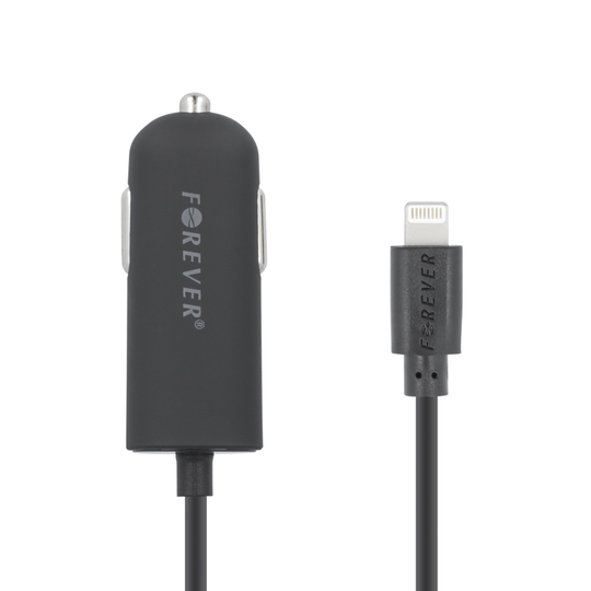 Forever M02 Lightning 2 1 A Autolaturi iPhone 5 / 6 / 7 - Musta