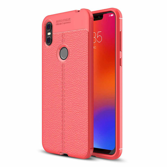 Motorola One Liitsihedelmä jyvä rakenne pintainen silikooni muovinen takasuoja kuori - Punainen