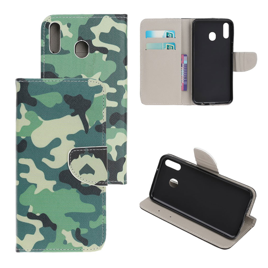 Samsung Galaxy A40 cross texture leather case - Camouflage