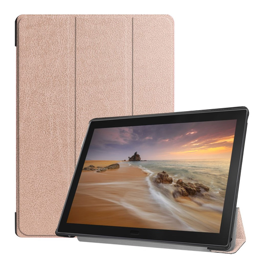 Lenovo Tab E10 tri-fold nahkainen flip suojakotelo - Punakulta