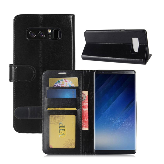 Samsung Galaxy Note 8 tyylikäs nahkakotelo - Musta