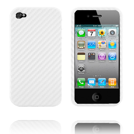 Carbon Slim Suojakuori (Valkoinen) iPhone 4 Suojakuori