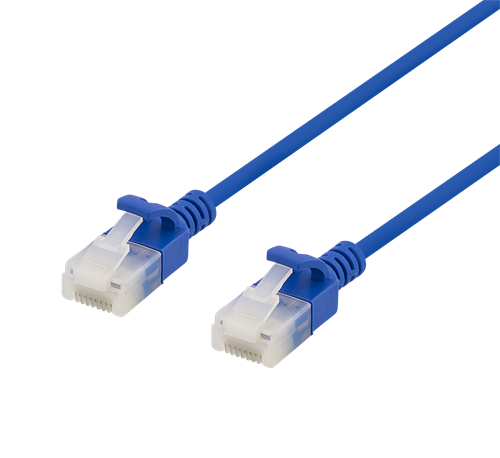 U/UTP Cat6a -laitekaapeli, Ohut, Läpimitta 3,5 Mm, 3 M, 500 MHz, LSZH, Sininen