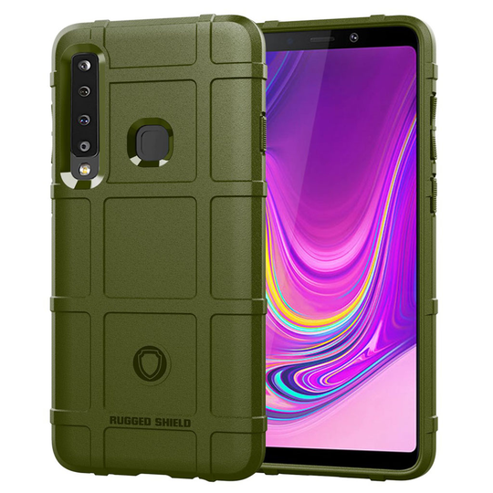 Samsung Galaxy A9 (2018) iskukestävä ruudukko kuvio pintainen silikooni muovinen suojakuori - Vihreä