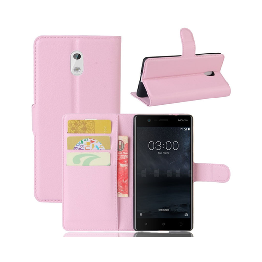 Nokia 3 moderni nahkakotelo - Pinkki